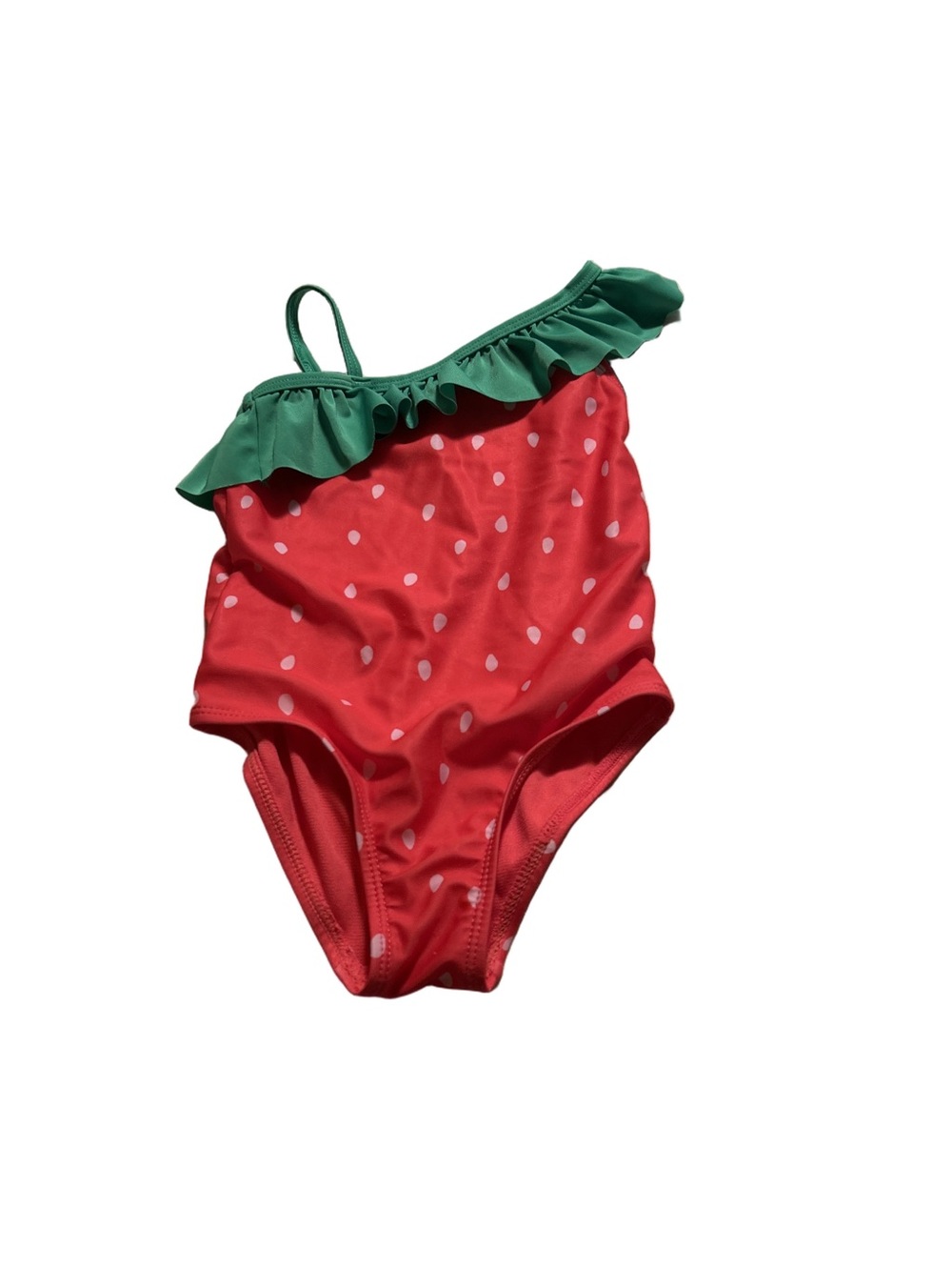Toddler Red Strawberry Ruffle Swimsuit Size 3T